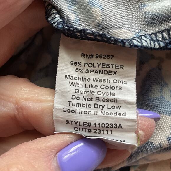 PerSeption Concept V Neck Sleeveless Mosaic Pattern Collared Top XL - Picture 5 of 6